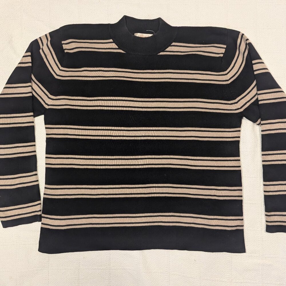 Braemar by Jeremy Scott Mock Neck Sweater Sz. XL Striped